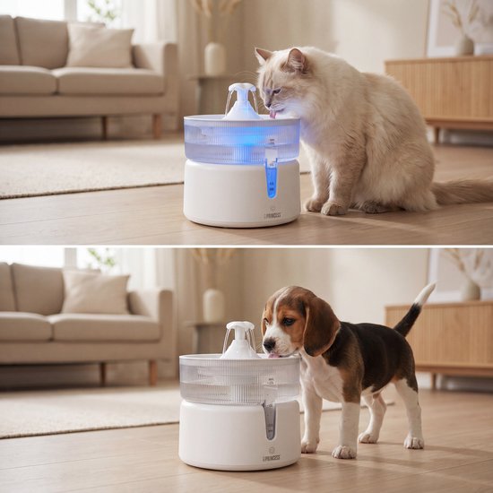Princess Trinkbrunnen für Katzen – 2 Liter – 4-stufige Filterung – Flüsterleise 30 dB – BPA-frei – Kabellose Pumpe – inkl. Filter - Katzen & Hunde - Leicht zu reinigen - 620010