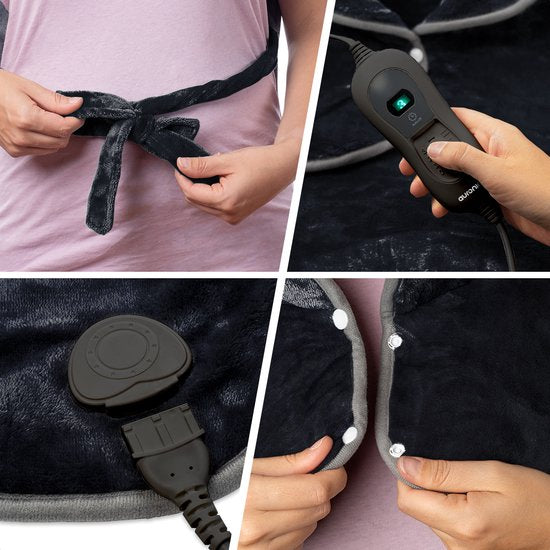 Auronic Heat Pad - Elektrische Heizdecke für Nacken, Schultern und Rücken - Waschbar - Energieeffizient - Heizdecke - Schwarz