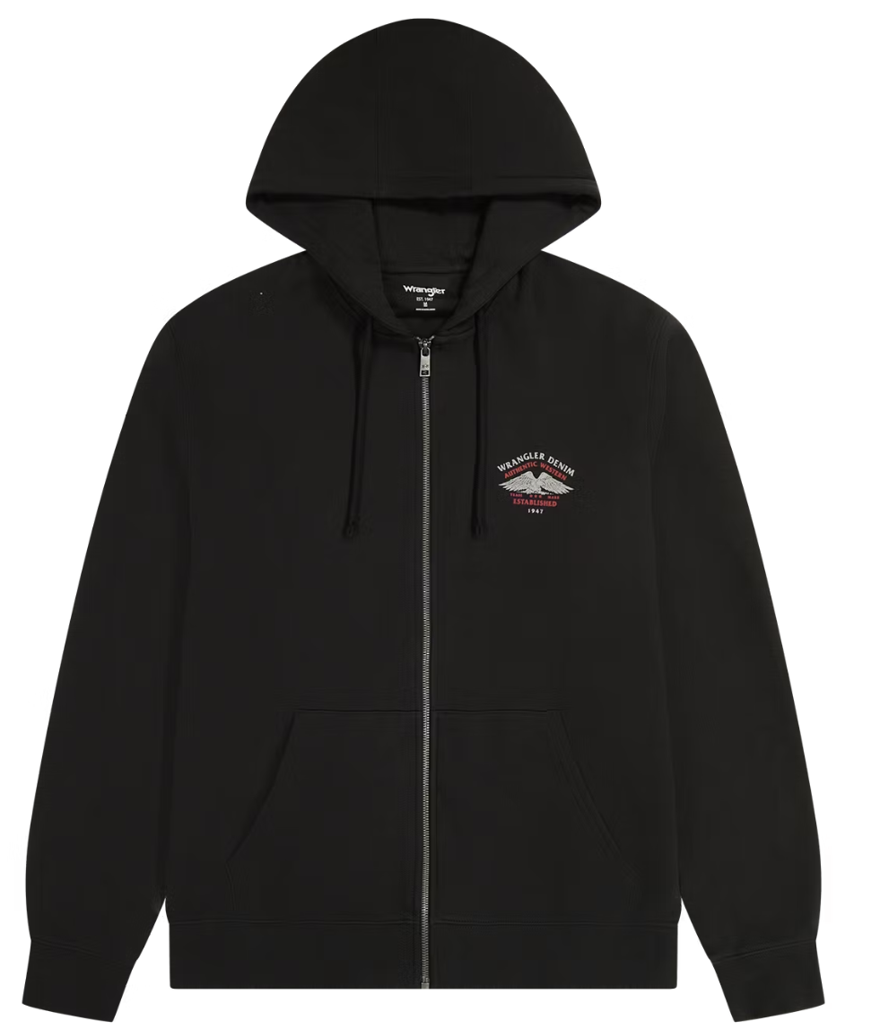 Wrangler Grafik Zip Hoodie 112362888 - Faded Black - Größe L