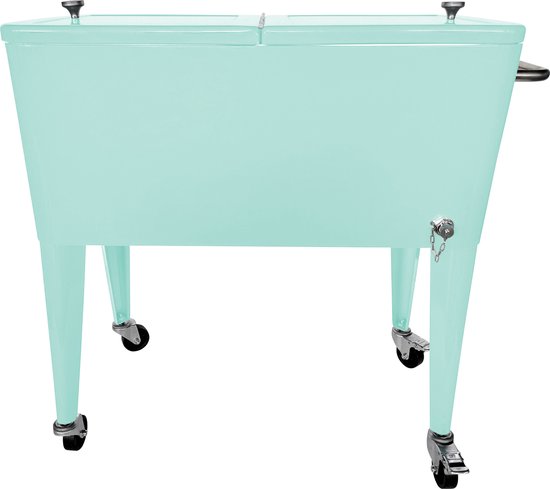 AXI Retro Cooler Mint – Kühlbox mit Rollen – 76 l Fassungsvermögen – Kühlbox mit Ablasshahn