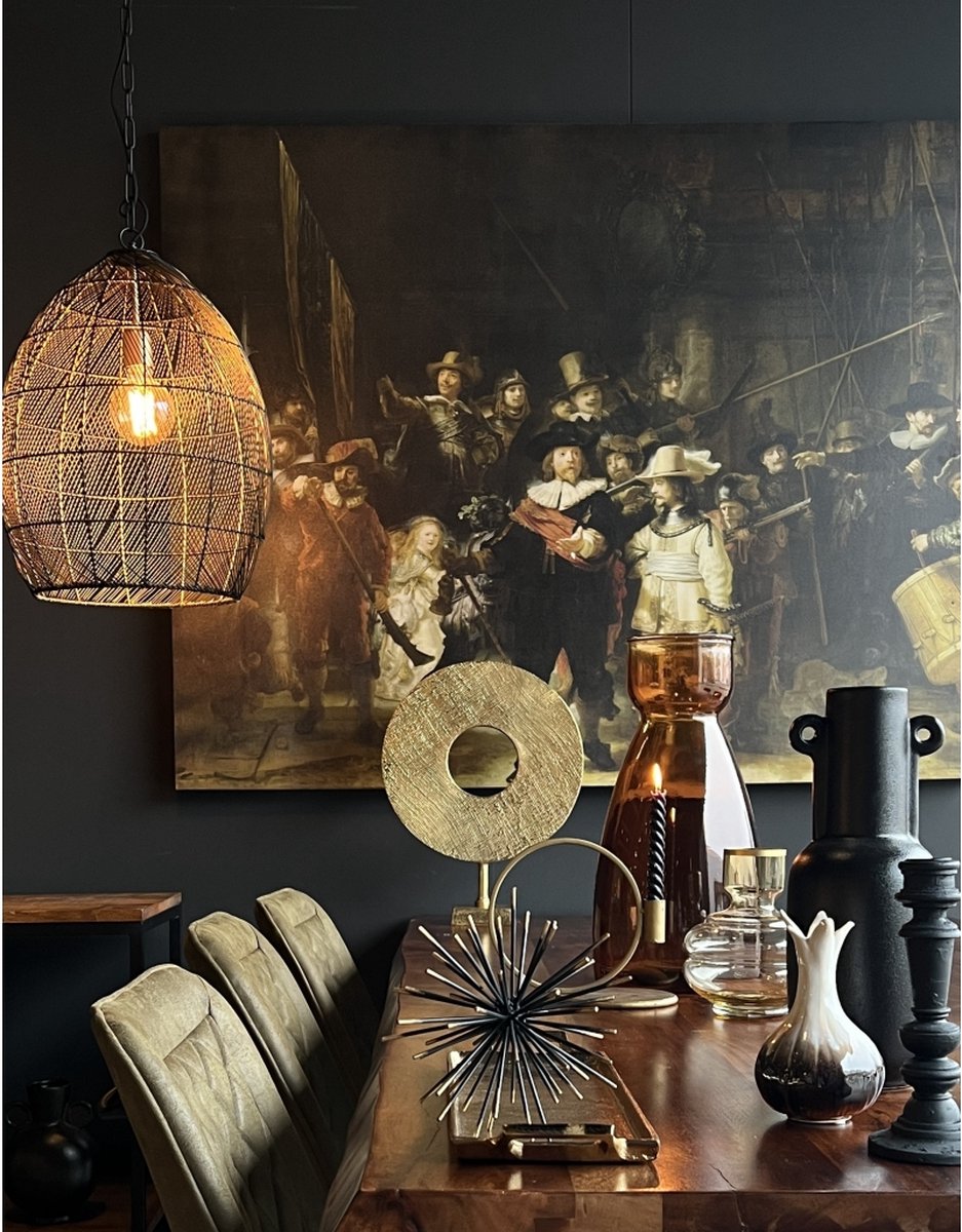 Licht & Wohnen Hängeleuchte Meya - Schwarz - Ø40cm - Modern - Hängeleuchten Esszimmer - Schlafzimmer - Wohnzimmer