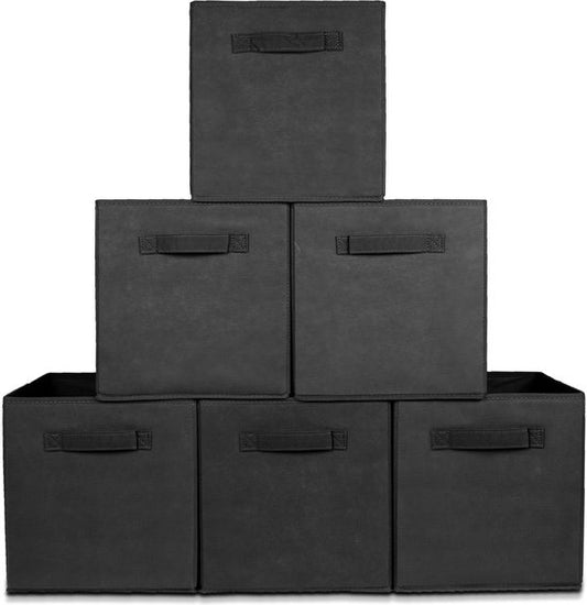 LifeGoods Kleiderschrank-Organisatoren - 6 Stück - 20L - Textil - Schwarz