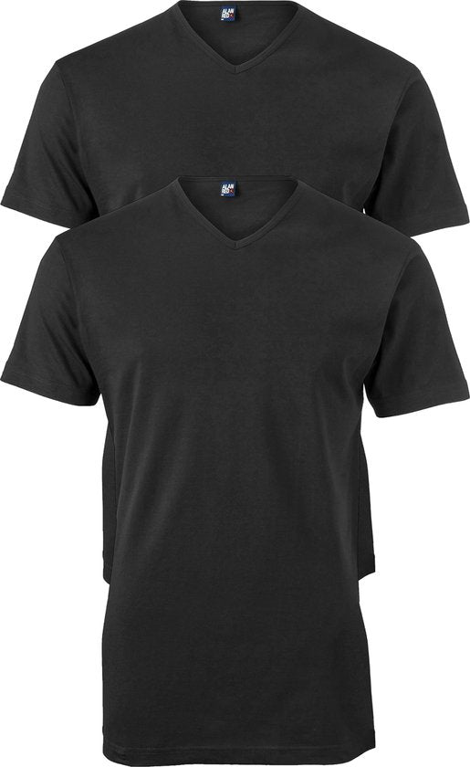 Alan Red T-Shirt Vermont – extra lang – V-Ausschnitt – schwarz