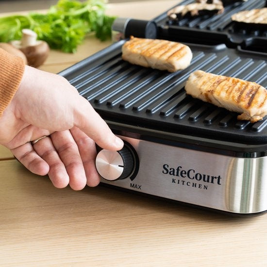 Safecourt Kitchen Contact grill compact CG200 - Toaster - Grillgerät - Abnehmbare Platten