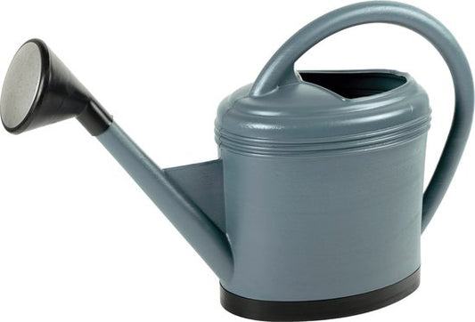 Kunststoff-Gießkanne grau mit verstärktem Boden und Kunststoff-Besenaufsatz 12 Liter - Outdoor-Gießkannen