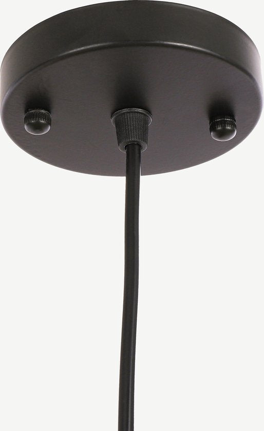 Mica Decorations Pego Pendelleuchte - H73 x Ø54 cm - Leinen - Schwarz