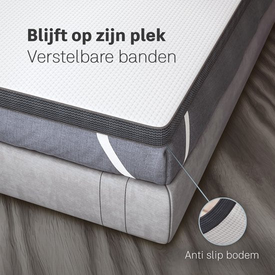 CozySense® Topper 90x200 - Top Matratze - Top Deck Matratze - Memory Foam mit kühlendem Gel - CertiPUR® - Weiche Festigkeit - 8 CM - Waschbarer Bezug