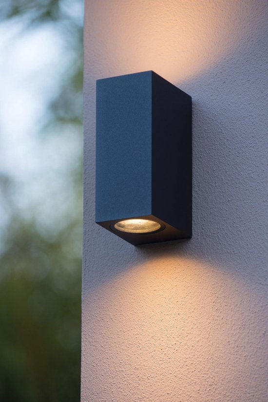 Lucide ZARO – Wandstrahler / Wandleuchte für den Innen- und Außenbereich – 2xGU10 – IP65 – Schwarz