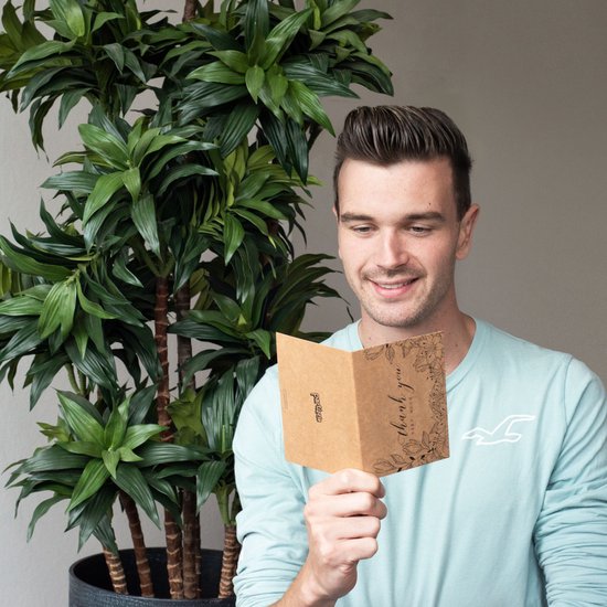 Partizzle 36x Kraft Dankeskarten Set - Dankeskarten - Grußkarten - Postkarten - Karten mit Umschlägen - 15x10 cm