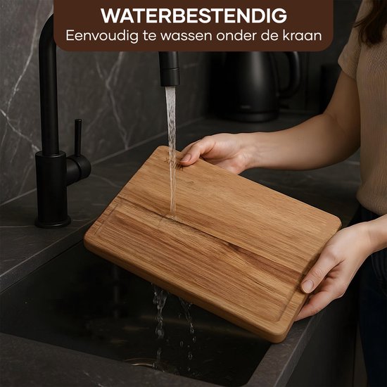 Villux Schneidebrett – Schneidebrett-Set mit Halterung – Schneidebrett aus Holz – Schneidebretter – Schneidebrett aus Akazienholz – Holz-Schneidebrett – Schneidebrett-Set – Tapas-Brett - Snackbrett – Servierbrett – Häppchenbrett – Inklusive E-Book – 3 Stü