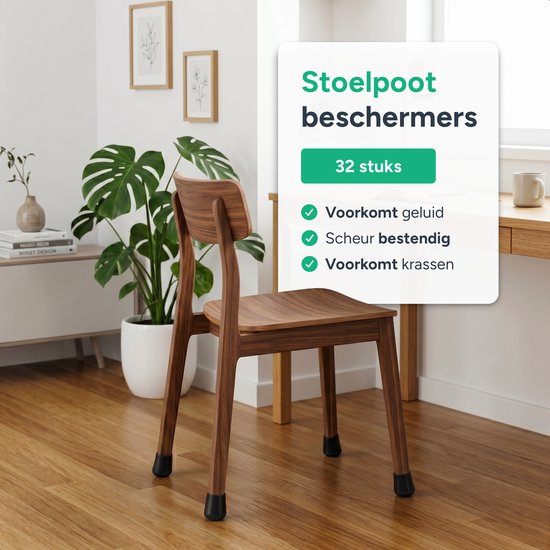 Luft Stuhlfußschutz – 32 Stück – 18–23 mm - Socken - Stuhlfußkappen - Filzgleiter - Stuhlkappen - Stuhlfilzgleiter - Stuhl - Rund - Stuhlfußschutz - Kappen - Söckchen - Filz