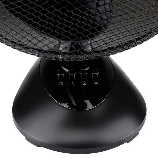 Lifetime Air Tischventilator 35W - Ventilator für Tisch und Schreibtisch - mit Griff, 3 Geschwindigkeiten und Kippfunktion - leise 65dB - Schwarz