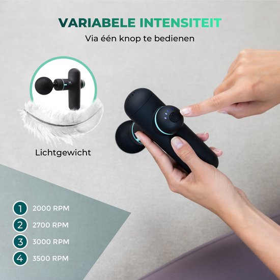 Massagerr® Mini Massage Gun PRO - Entspannungsmassagegerät - Massage Gun Black - Massagegeräte - Entspannung - Professionelles Massagegerät - Massage Gun