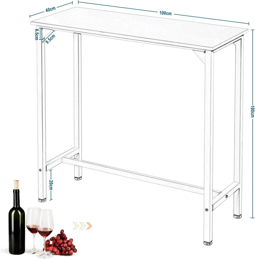 Eugad Bartisch, hoher Konsolentisch – Schwarz – 100 x 40 x 100 cm