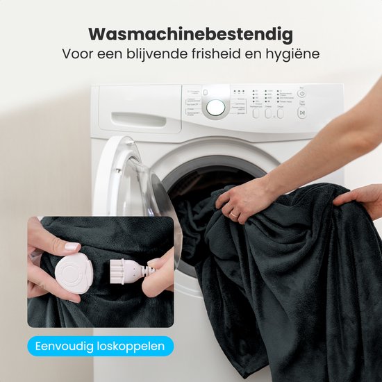Auronic Electric Blanket - Wärmedecke - Sherpa Fleece - 9 Wärme- und Timer-Einstellungen - Decke - 180x130 - 1 Person - Anthrazit