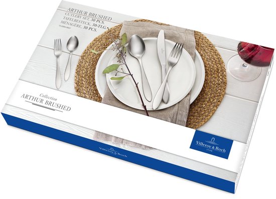 Villeroy & Boch Arthur Besteckkassette – 30-teilig – 44 x 28 x 5 cm – gebürsteter Edelstahl