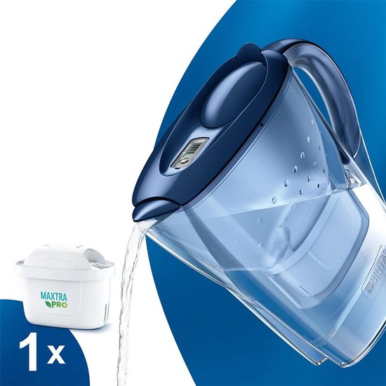 BRITA Marella Wasserfilterkanne 2,4 l Blau + MAXTRA PRO Wasserfilter 1051119