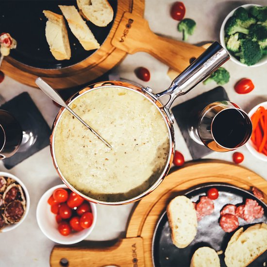Boska Fondue Set Kupfer - Käsefondue - für 1300 Gramm Käse - 1,7 L