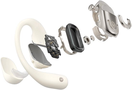 Shokz OpenFit 2 Open-Ear-Sportkopfhörer – Kabellose Ohrhörer – Beige