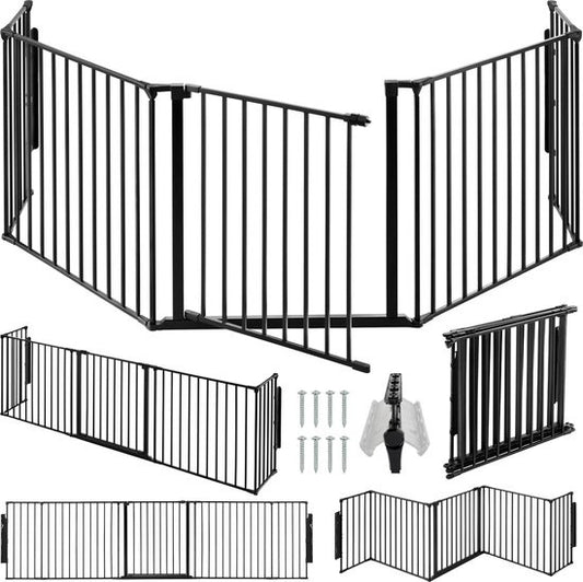 tectake - Kaminzaun Sicherheitszaun - Agni - 5 Elemente - stabil und sicher - 403569