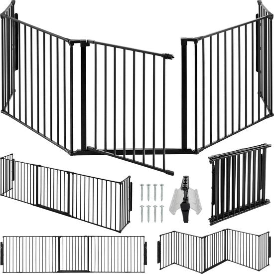 tectake - Kaminzaun Sicherheitszaun - Agni - 5 Elemente - stabil und sicher - 403569