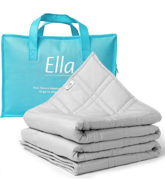 Ella - Gewichtsdecke - Therapiedecke - 9kg - 135 x 200cm - Wolle - Hellgrau