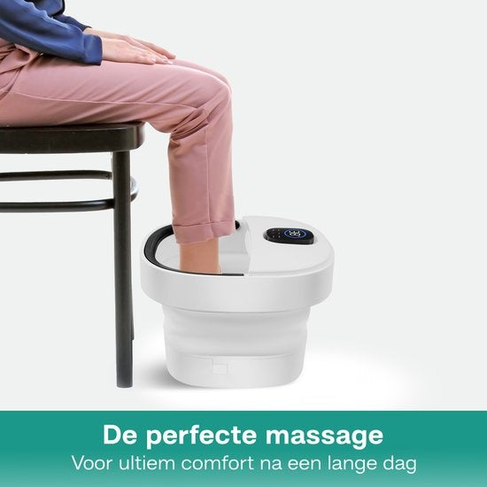 Niceey Fußbad ZD3000 - klappbar - automatische Massagerollen - bis zu 48Â°C - elektrisches Fußbad mit Sprudelfunktion - Infrarot-Fußmassage - mit Fernbedienung - 14L - Weiß