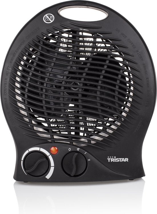 Tristar Elektrischer Campingheizstrahler KA-5037 – Heizlüfter – 2 Heizstufen 1000|2000 Watt – Für kleine Räume – Schwarz