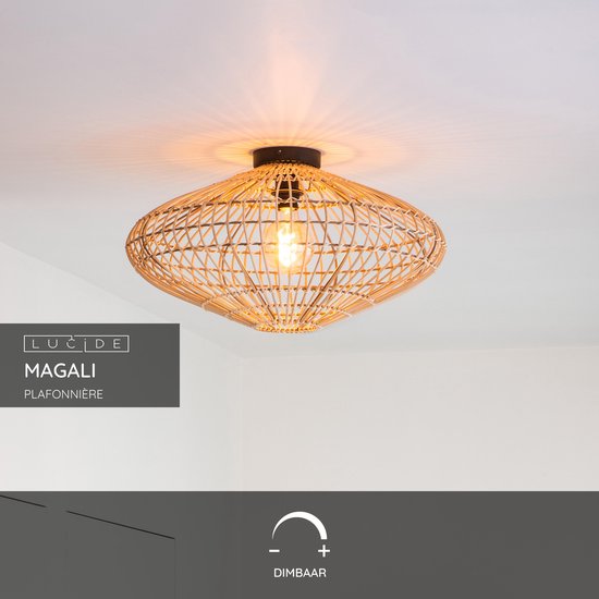Lucide MAGALI - Deckenleuchte (Deckenleuchte) - Ø 56 cm - 1xE27 - Natur