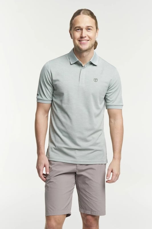 Tenson TXlite Melange Polo Shirt - Männer - Grau Grün - Größe XL