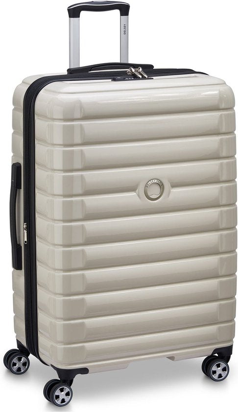 DELSEY PARIS Shadow 5.0 4-Rollen Trolley Koffer - 75 cm - 106L - Hartschalenkoffer - TSA-Schloss - Creme