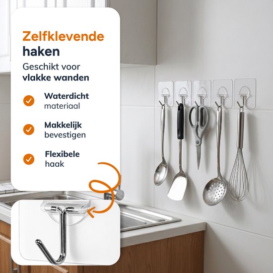 Skoov Selbstklebende Haken – 15 Stück – Klebennagel – Aufhängehaken – Gemälde – System – Schlüssel – Selbstklebend – Transparent