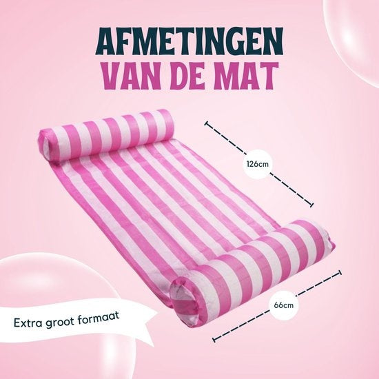 Travelly - Luxus-Wasserhängematte - Hängematte - Luftmatratze - Luftmatratze Pool - Wasserspielzeug - Wasserhängematte - Pink