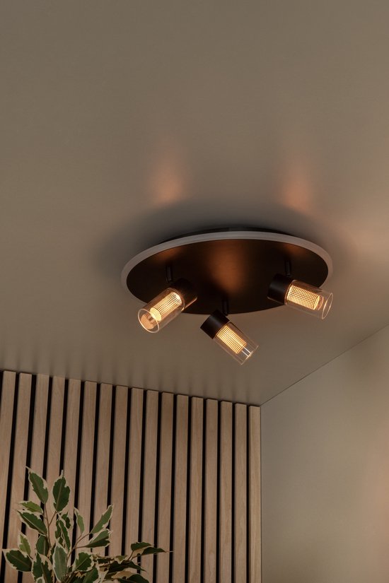 Lucide EVERINA – Deckenleuchte – Ø 40 cm – dimmbare LED – CCT – 2200 K/6500 K – Schwarz – Essential
