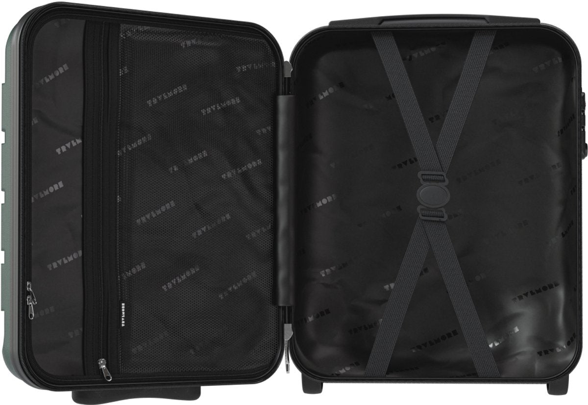 TRVLMORE Handgepäckkoffer für unter den Sitz – 40 x 30 x 20 cm – 24 l – TSA-Schloss – 2 Rollen – Dunkelgrün