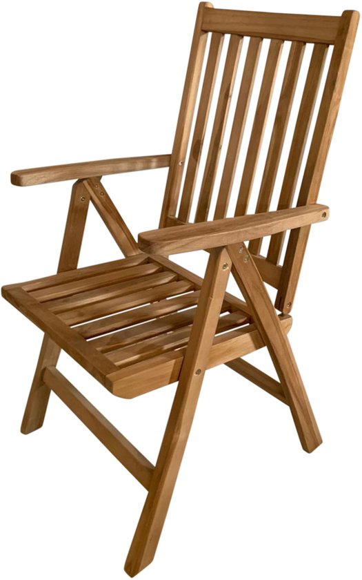 AXI Nuria Teak verstellbare Gartenstühle – Klappbare Gartenstühle aus Holz – 5 Positionen – 2er-Set – 100 % Teakholz – Tragkraft 180 kg – Garten, Terrasse oder Balkon
