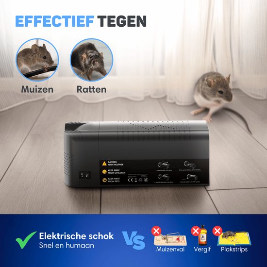 Vulpes Goods® Repellent - Elektrische Mausefalle Pro - Effektive Mausefalle für Innenräume - Kabellos & wiederaufladbar - Sicher, hygienisch & langlebig - Auch als elektrische Rattenfalle geeignet