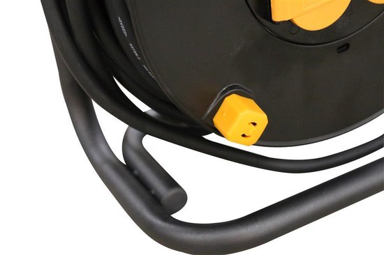Relectric Pro Kabelrolle – 40 m – 4 Steckdosen – Mit Aufrollknopf – Schutzleiter – IP44 – RELEC493111