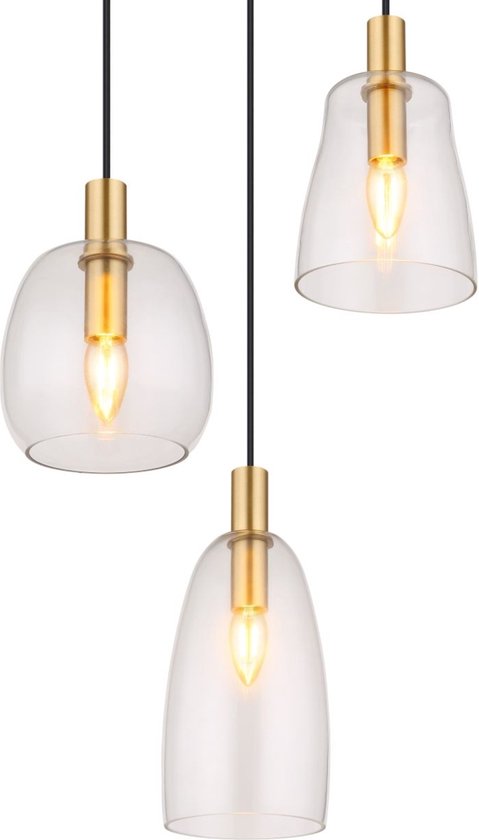 Globo - Hängeleuchte - Garri - Messing - Glas - Ø 43cm - E14 - 15789-3HM