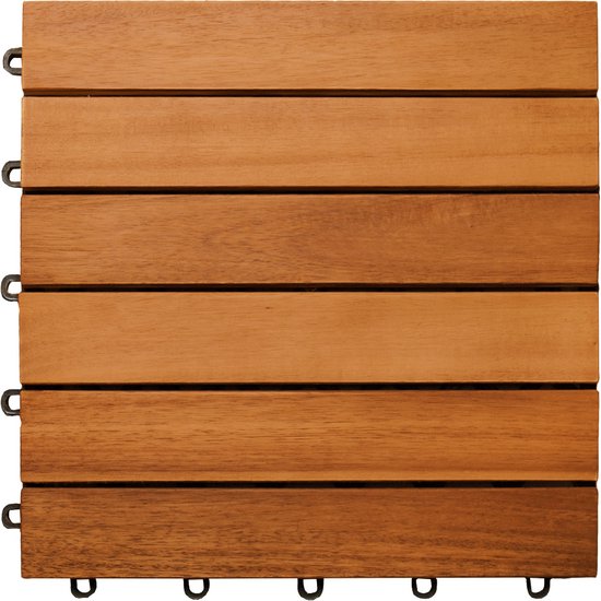 Terrassenfliese aus Akazienholz – 30 x 30 cm, Plug-In-System – FSC®-zertifiziert