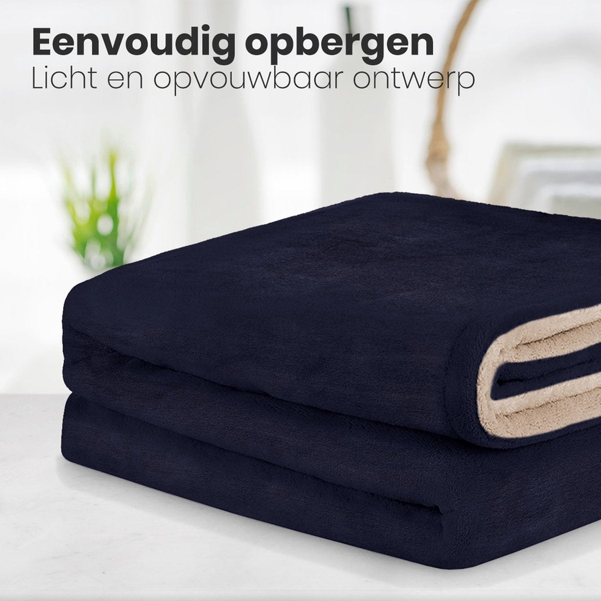 Auronic - Heizdecke - 1 Person - 3 Stufen - mit Timer - 120x160cm - Dunkelblau