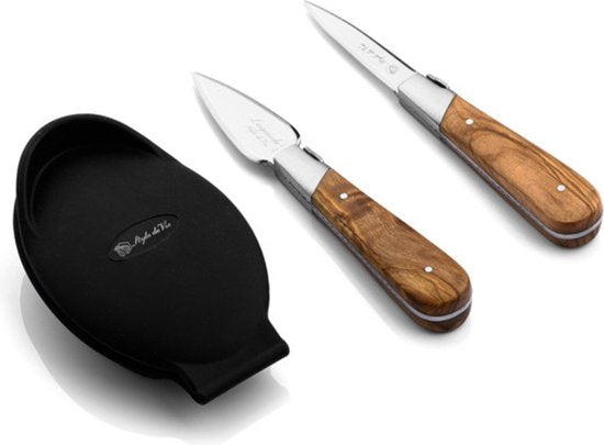 Laguiole Style de Vie - Luxury Line - Austernmesser-Geschenkset 2-teilig - Olivenholz