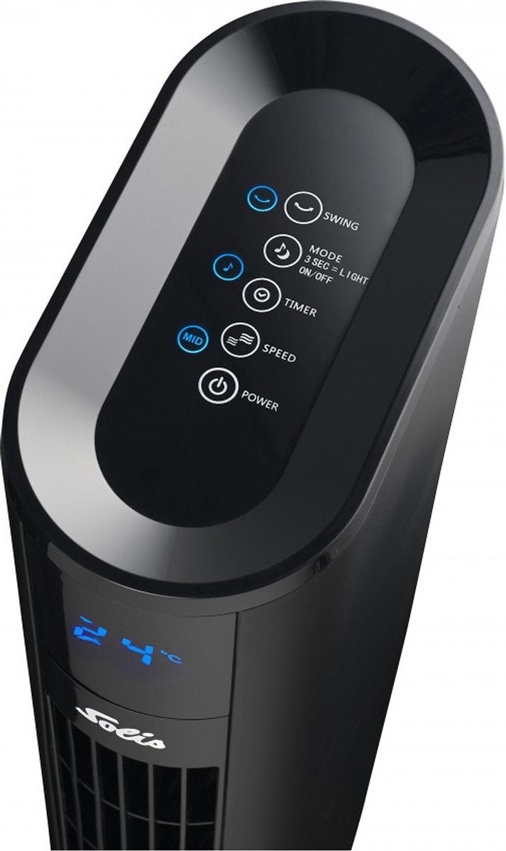 Solis Easy Breezy 757 Turmventilator - Ferngesteuerter Standventilator - Timerfunktion - 44,8 dB - 91 cm hoch - Schwarz