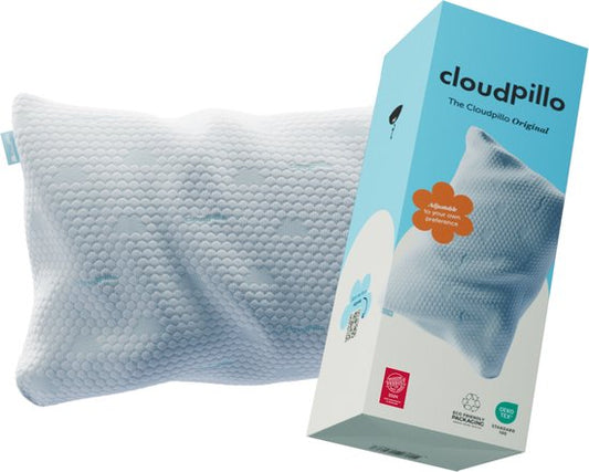 Cloudpillo - Kopfkissen - Memory Foam - Anpassbar - Geeignet für Rücken-, Seiten- und Bauchschläfer - Weiß