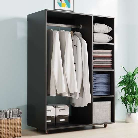 Kleiderschrank auf Rädern hängenden Abschnitt Regale - auf Rädern Lagerung Schrank - speichern Kleidung Schuhe