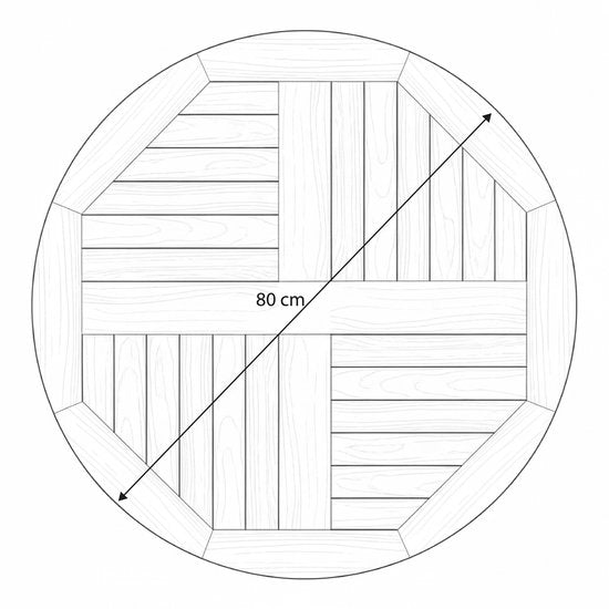 AXI Sari Teak-Drehteller Ø 80 cm – Lazy Susan – Rundes Tablett – Drehbares Servierelement – Teakholz – Für den Tisch – Für drinnen und draußen