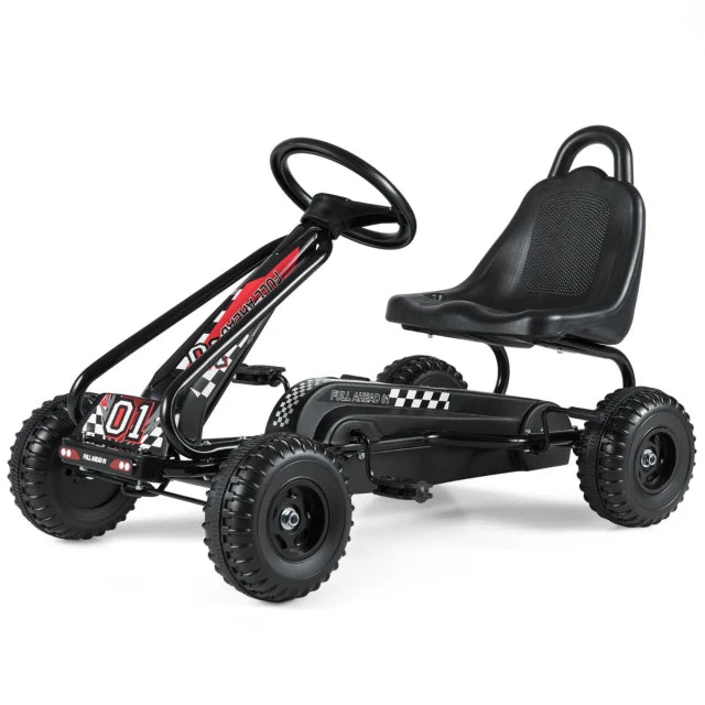 Coast Skelter Black - Tretauto mit verstellbarem Sitz und Handbremse - 92 x 50 x 53 cm