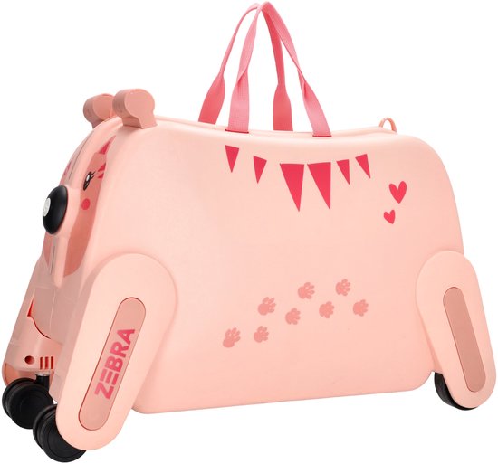 Zebra Trends Ranger Kinderkoffer – Handgepäck – Kinder – Sitzkoffer – Kinder – Rosa