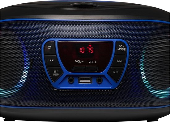 Denver Tragbares Radio CD-Player Kinder - Bluetooth - Lichteffekte - Boombox - AUX - FM - TCL212BT - Blau