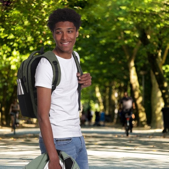 TRVLMORE Rucksack - 28L - 15.6 Zoll - Laptop-Rucksack - Schultasche - Unisex - Spritzwassergeschützt Grün